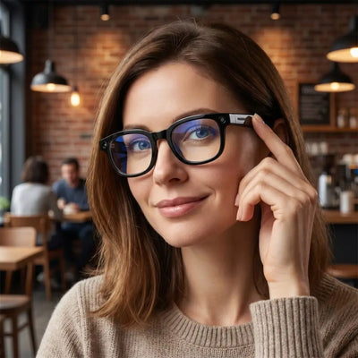 AI Smart Glasses with 8MP Camera | Real-Time Translation, 1080p Video Recording, Bluetooth Music & Anti-Blue Light | Braviixx