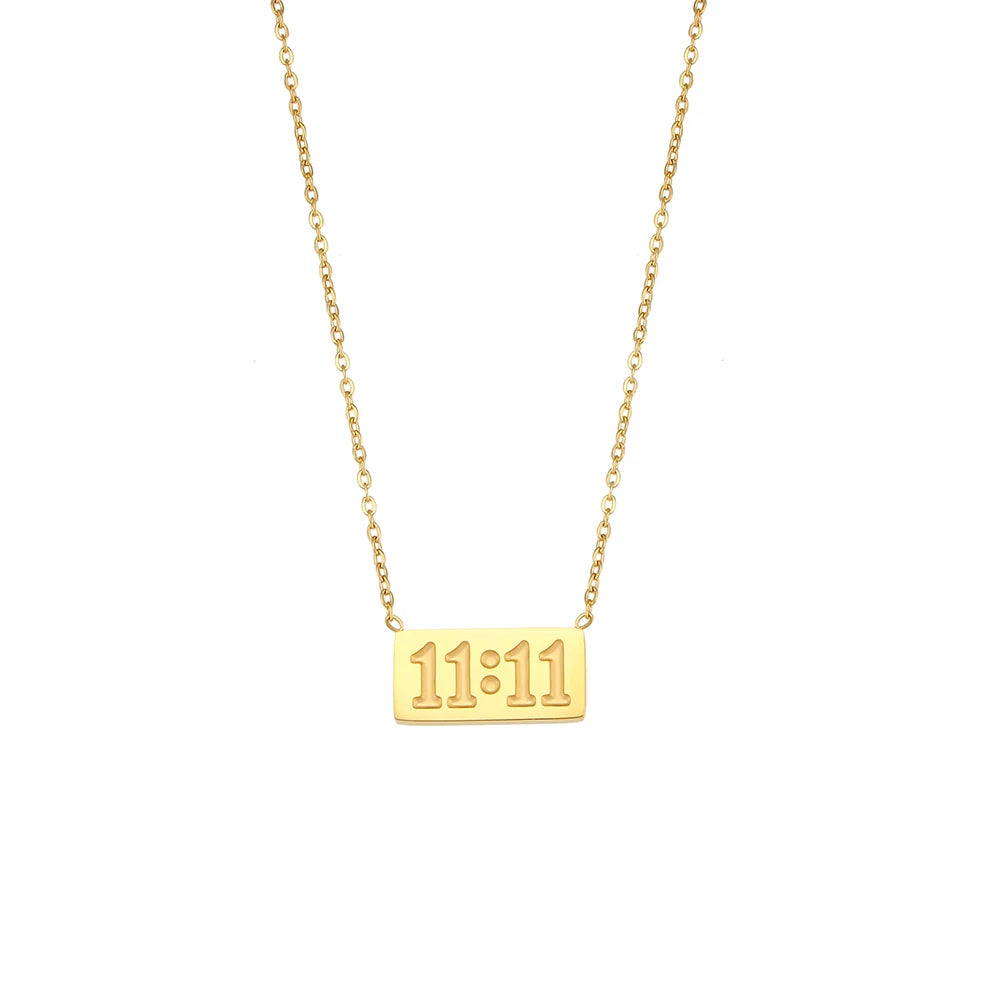 11:11 Stainless Steel Pendant Necklace | Gold-Tone or Silver-Tone | Braviixx