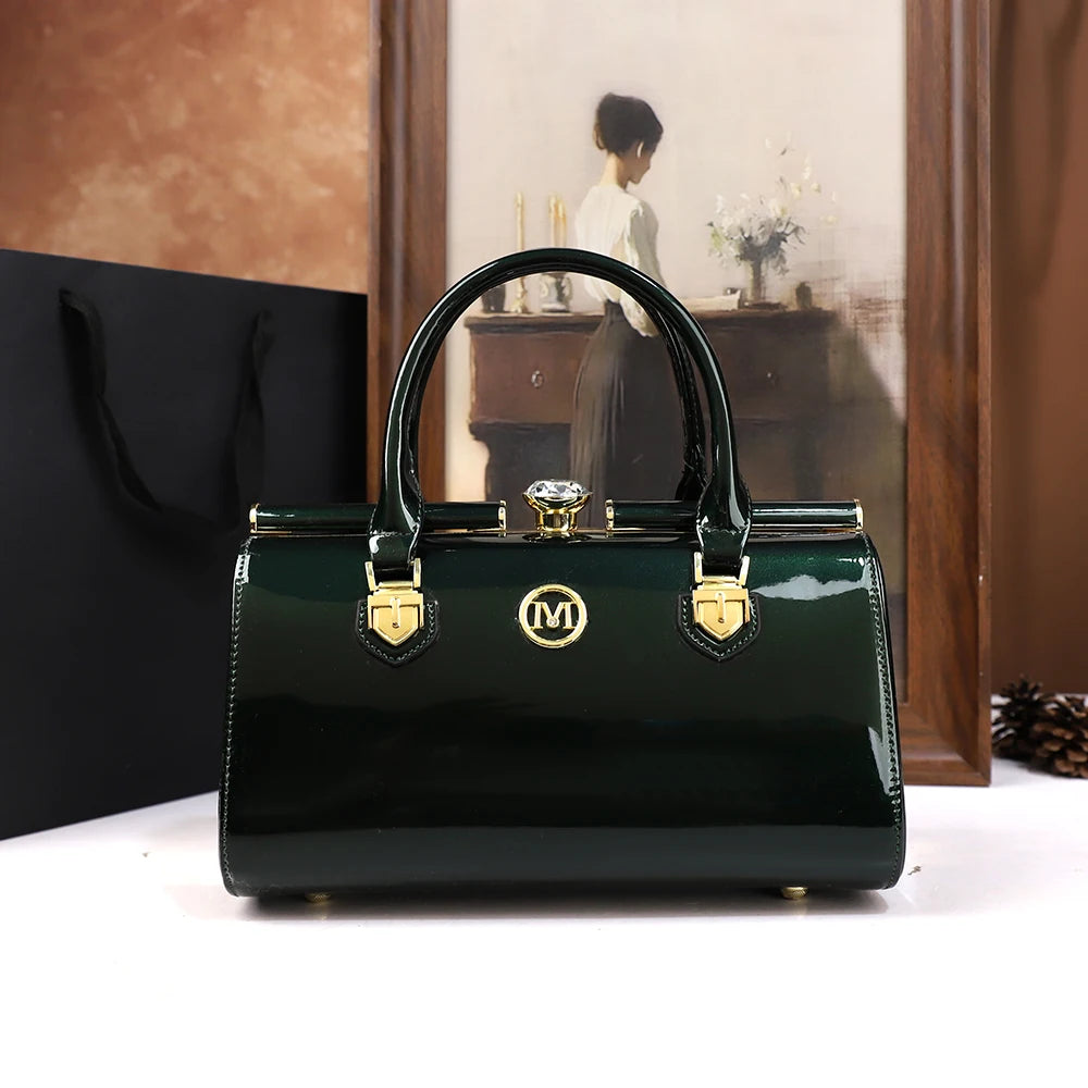Structured Top-Handle Bag | Jewel Clasp & Shoulder Strap | Braviixx