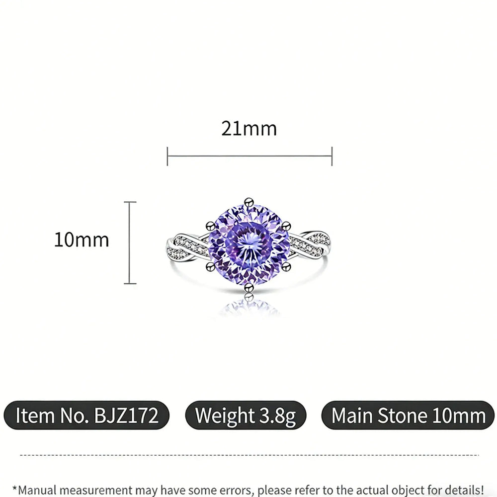 Women's Violet Stone Ring | Twisted Band & Sparkling Accents | Braviixx