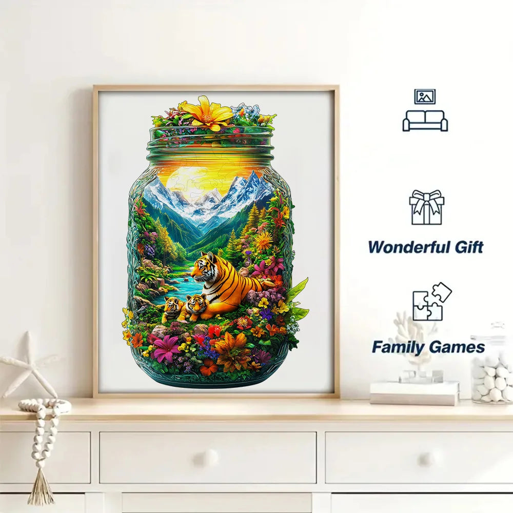 Tiger Garden Wooden Jigsaw Puzzle | Braviixx