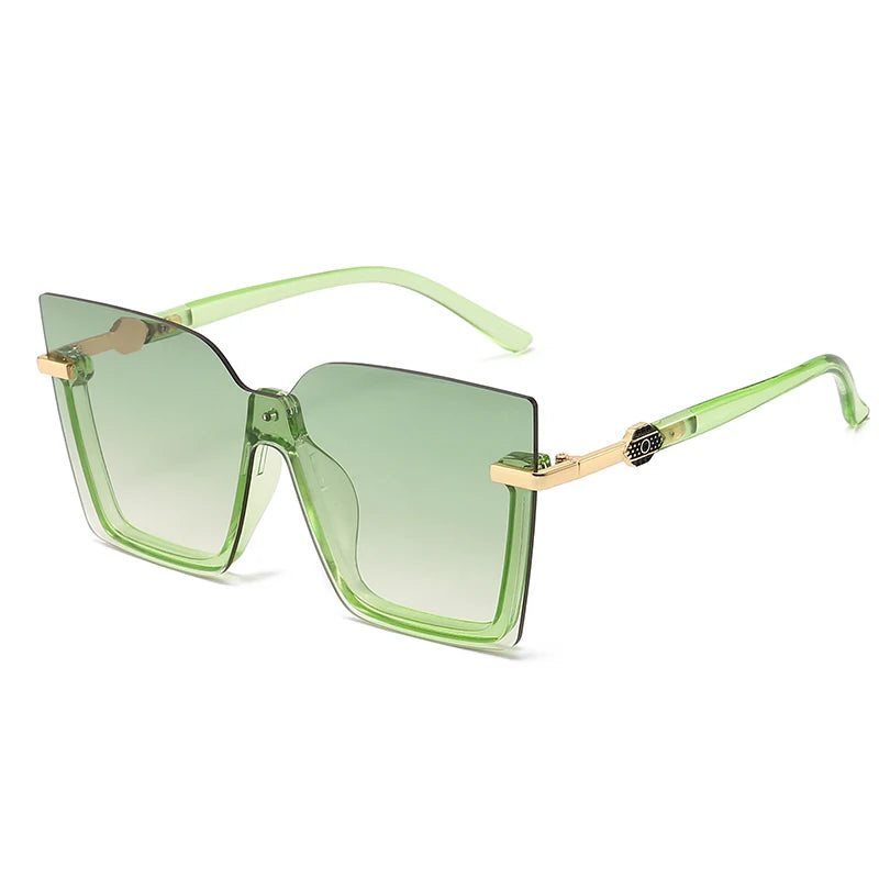 Women's Oversized Square One-Piece Sunglasses | UV400 · Gradient Lens · Gold Hinge | 3 Colours | Braviixx