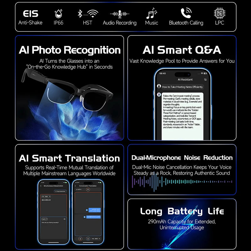 8MP AI Translation Camera Sunglasses | Braviixx
