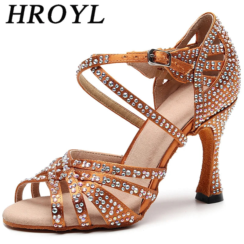 Women's Rhinestone Cross-Strap Dance Heels | Braviixx