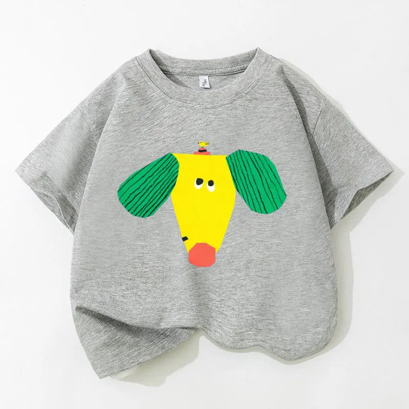 Boys T-shirts 2026 Summer Tops for Kids Short-sleeve Girls Tees Candy Color Children Shirts Cotton Teenager School Outfits