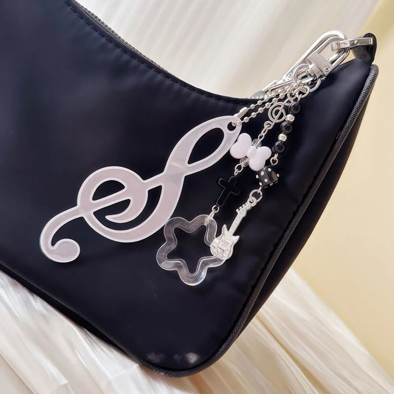 Music-Themed Bag Charm | Treble Clef & Beaded Pendant Designs | Braviixx