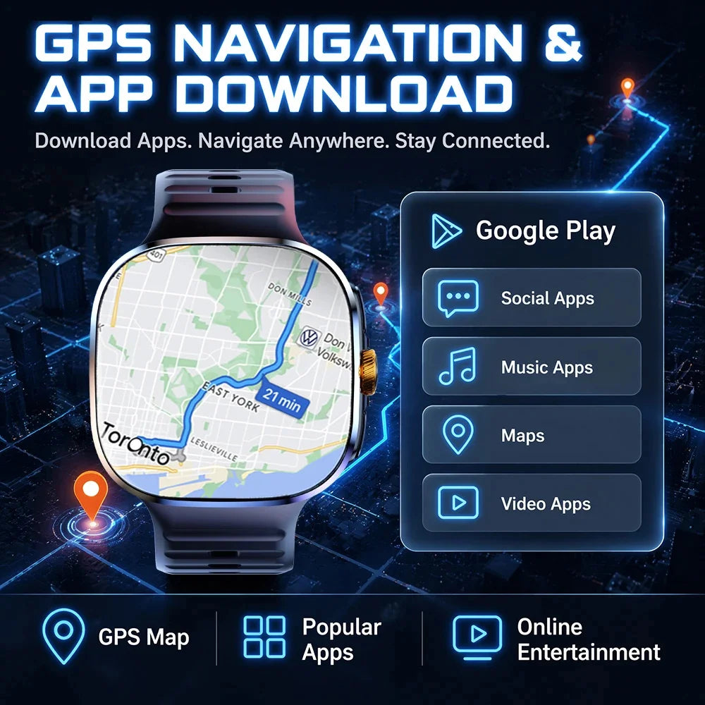 4G SIM Smartwatch | Rotating Camera, GPS & Wi-Fi | Braviixx