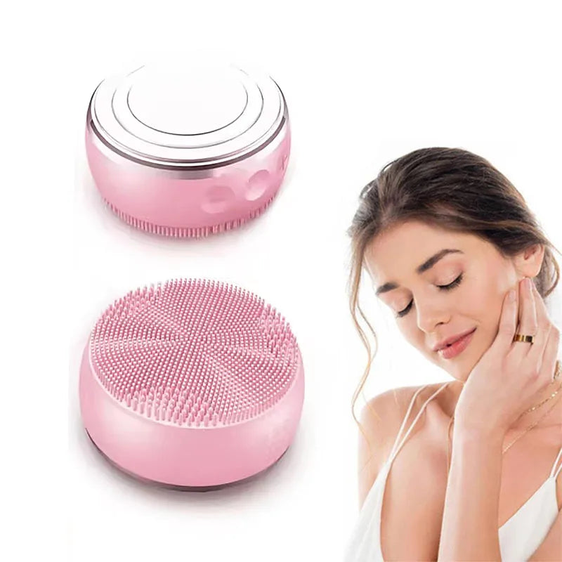 Upgraded Silicone Face Scrubber Cleaning and Exfoliating Waterproof Face Wash Brush Sonic Facial Cleansing Brush for Women