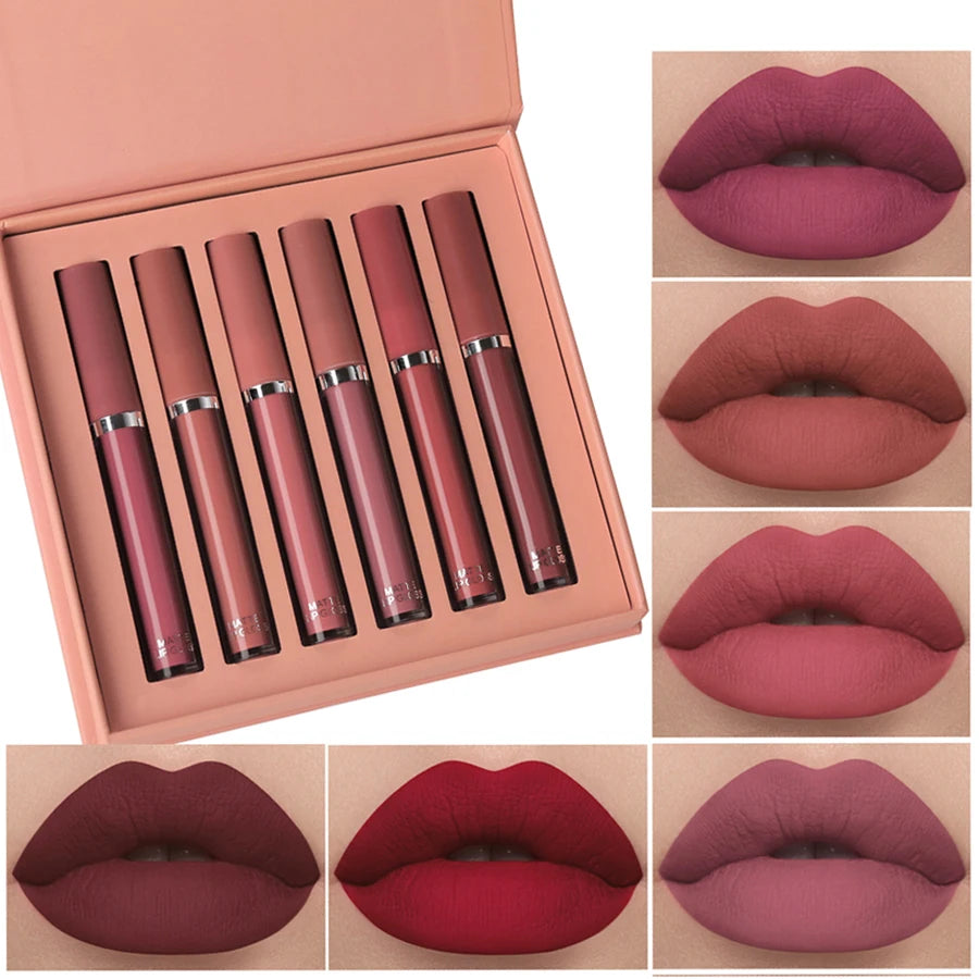 6-Color Matte Liquid Lipstick Set | Gift Box | Braviixx