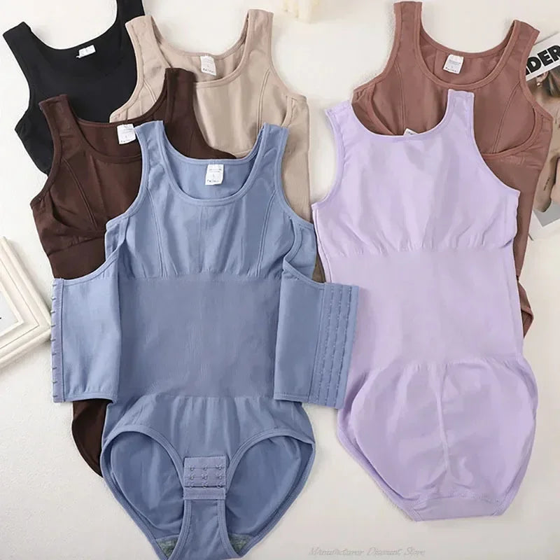 2026 New Bodysuit Shapewear with Zipper Belt Women Tummy Control Fajas Body Shaper Waist Trainer Slimming Cincher Corset Tops