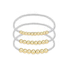 Stackable Beaded Bracelet for Women Adjustable Mixed Metal Jewelry Silver & Gold Plated Two-Tone Layered Bracelets Minimalist