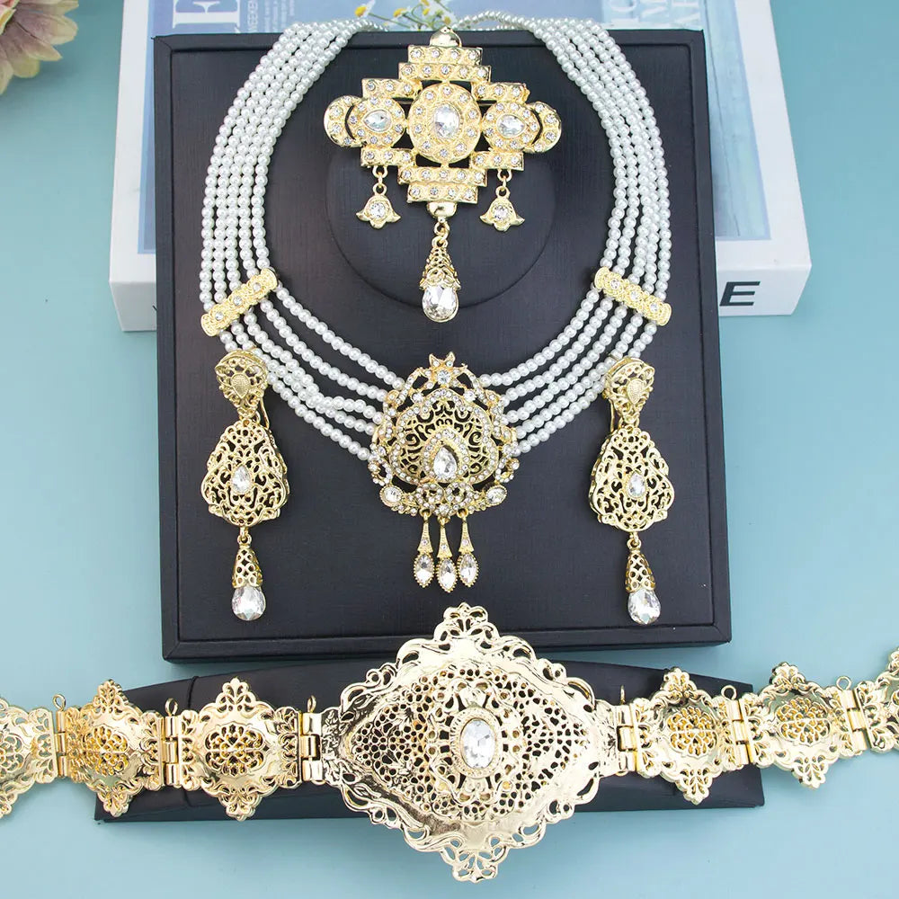 Beaded Caftan Jewellery Set | Belt & Necklace | Braviixx