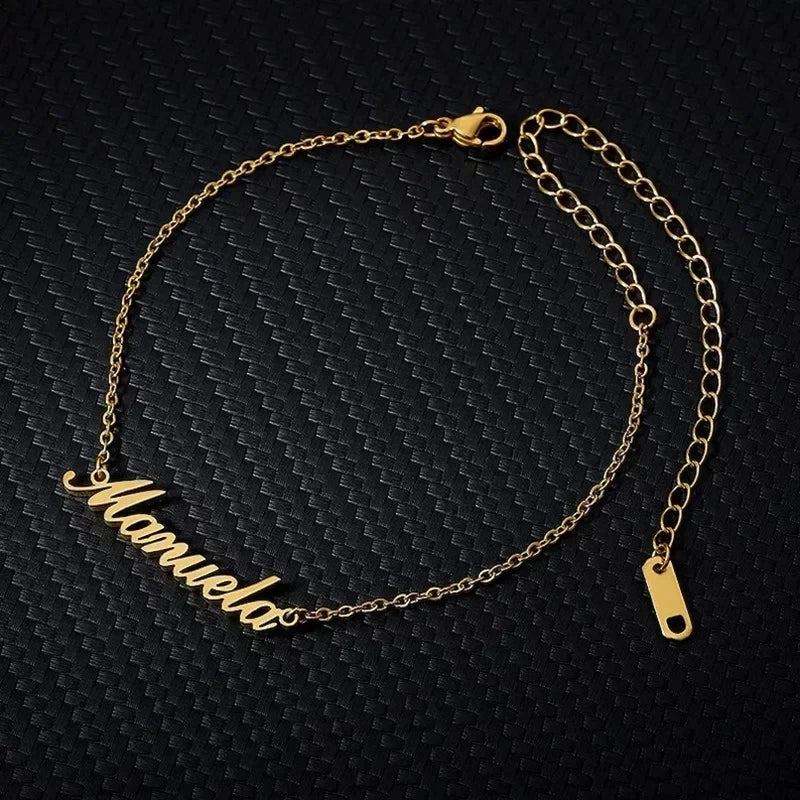 Custom Name Letter Anklets Simple Stainless Steel Anklets for Women Personalized Luyxury Feet Chain Leg Jewelr Birthday Gift