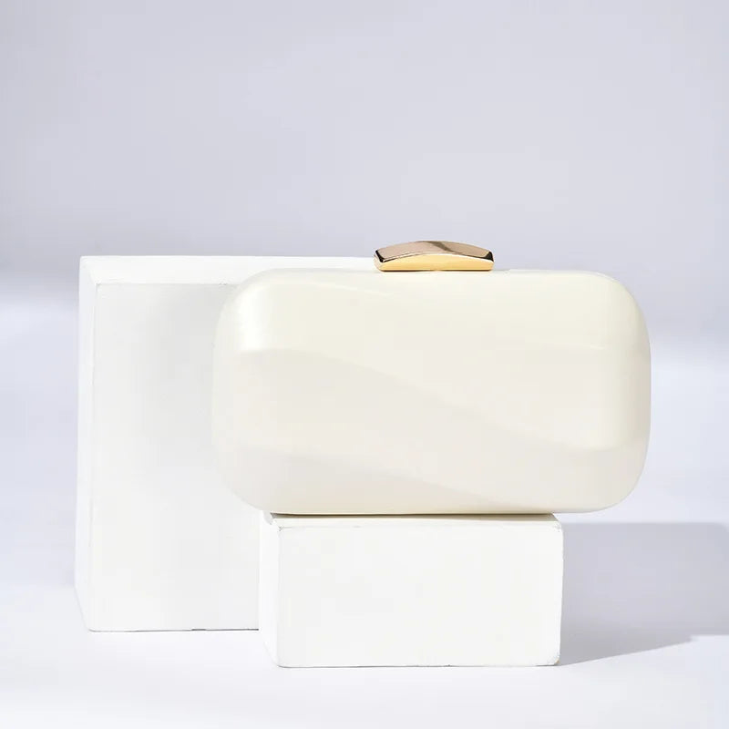 Wave-Detail Evening Clutch | Chain Shoulder Bag | Braviixx