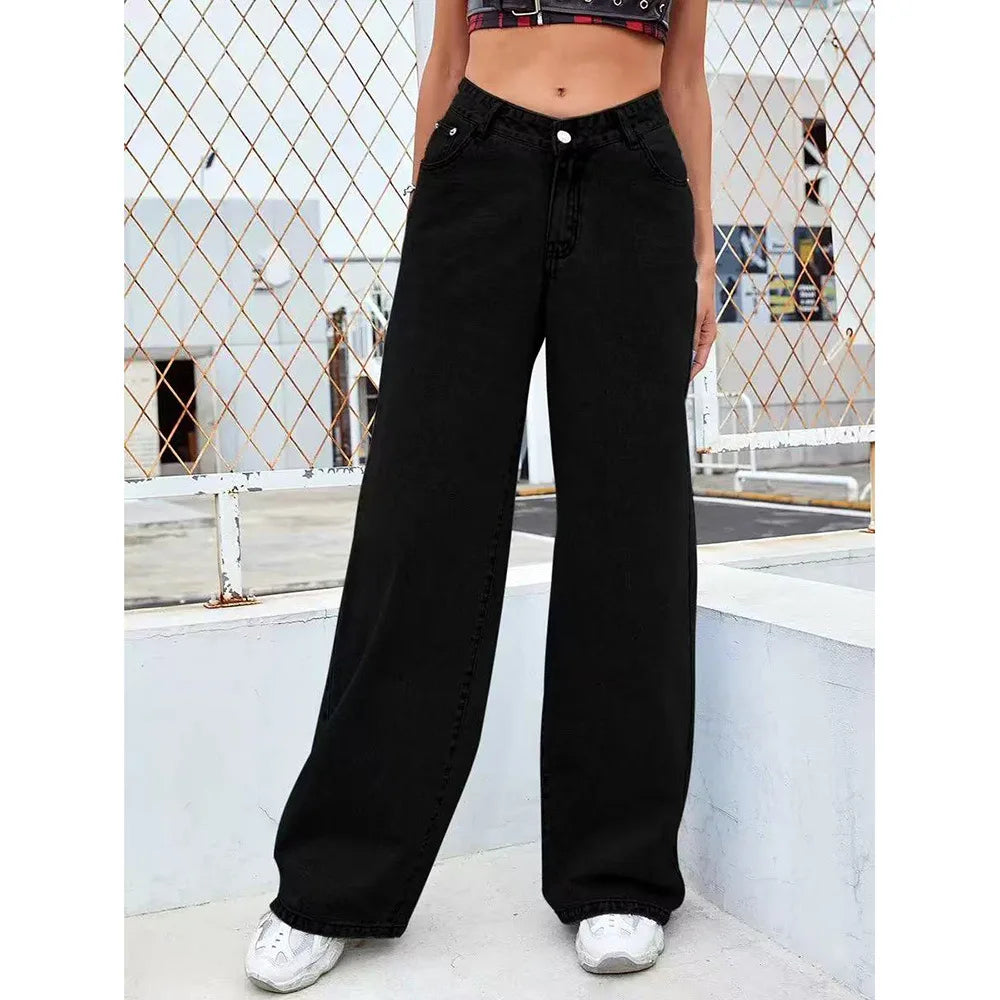 European and American Retro Trendy Washed Jeans for Women 2026 Spring and Autumn New Fashion Versatile Straight Long Pants