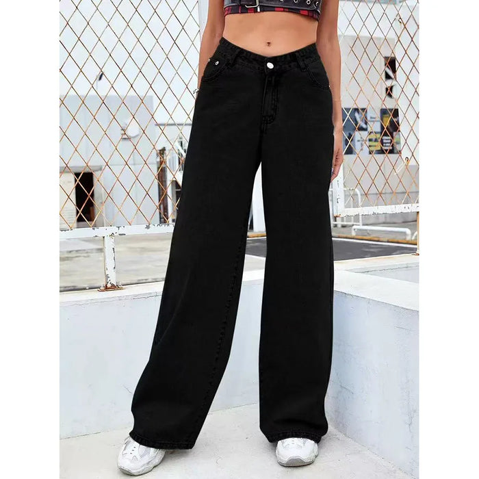 European and American Retro Trendy Washed Jeans for Women 2026 Spring and Autumn New Fashion Versatile Straight Long Pants