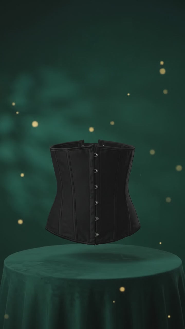 Waist Trainer Corset | Zipper + 3-Row Hook & Eye | Tummy Control · Waist Cincher · Body Shaper | Black | Braviixx
